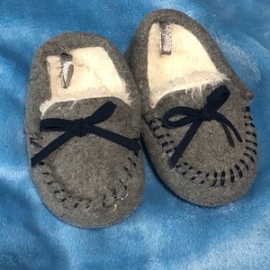 Grey and Navy Moccasins